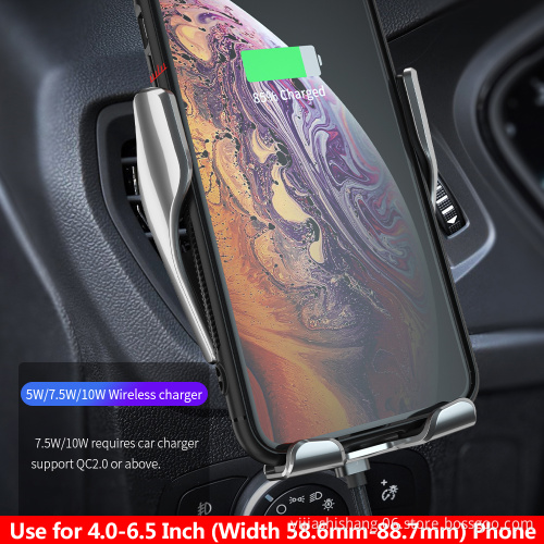 Universal Infrared Sensor Smart Automatic Clamp Car Fast Charging Stand Mobile Phone Mount Wireless Car Charger Holder